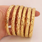 6Pcs/Lot Shkorina Gold Bangles For Women Bracelet Habesha Jewelry