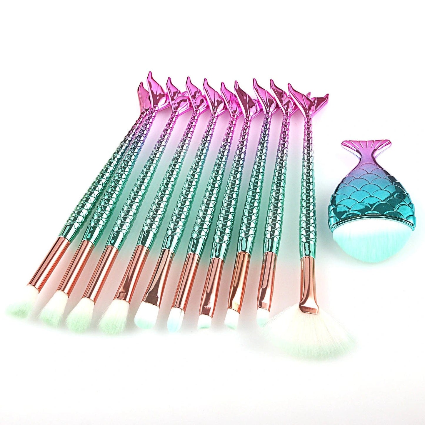 11pcs Makeup Brushes Set Fish Tail