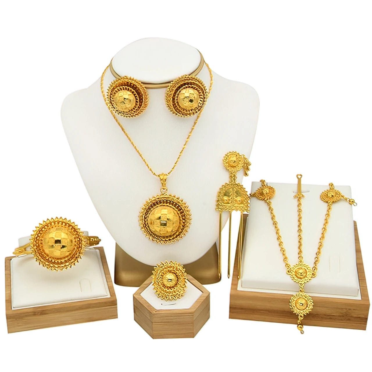 24K Gold Plated Habesha Bridal Jewelry Sets