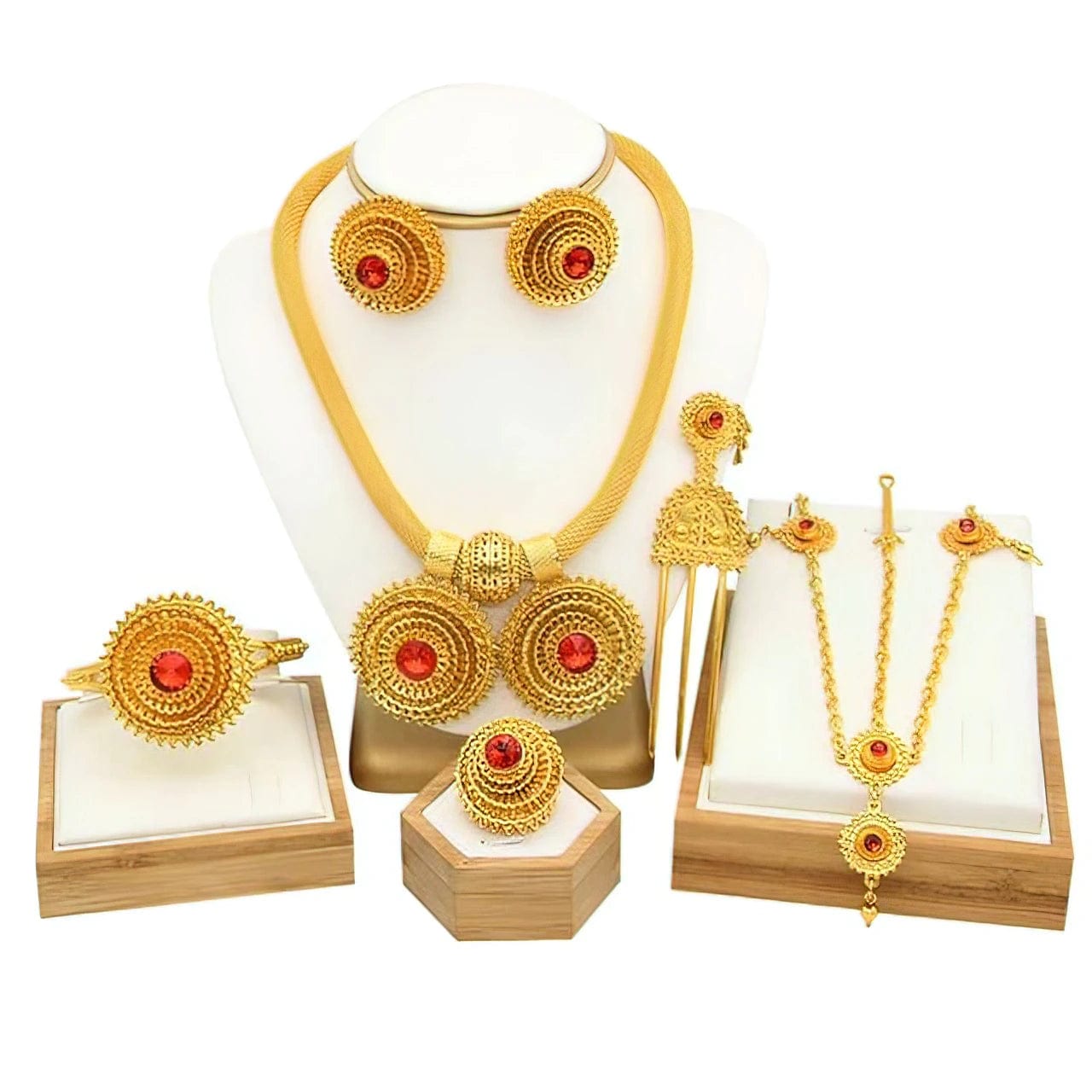 24K Gold Plated Habesha Bridal Jewelry Sets