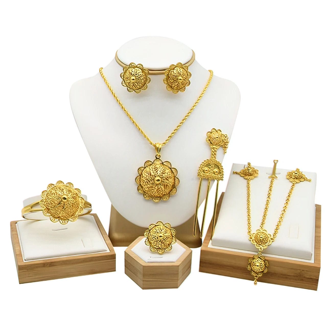 24K Gold Plated Habesha Bridal Jewelry Sets