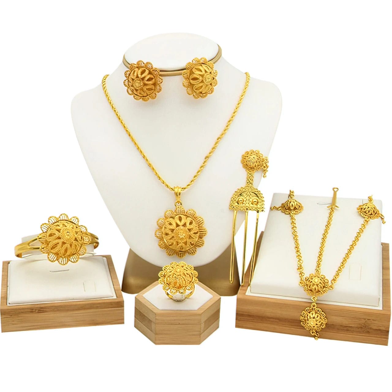 24K Gold Plated Habesha Bridal Jewelry Sets