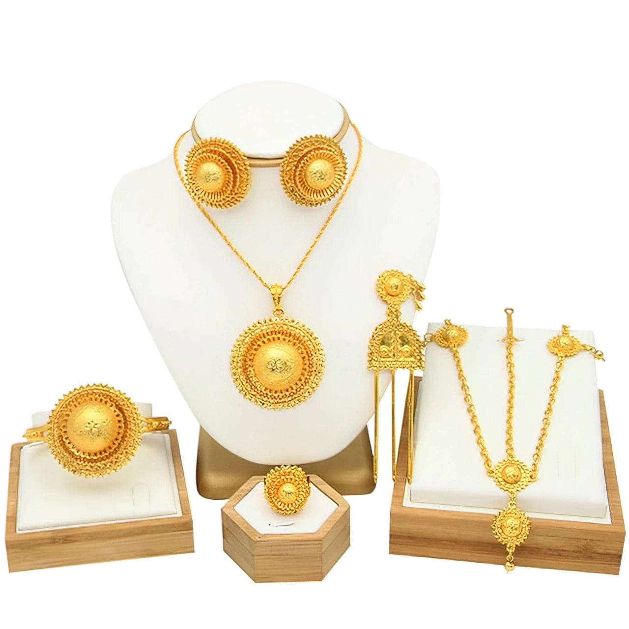 24K Gold Plated Habesha Bridal Jewelry Sets