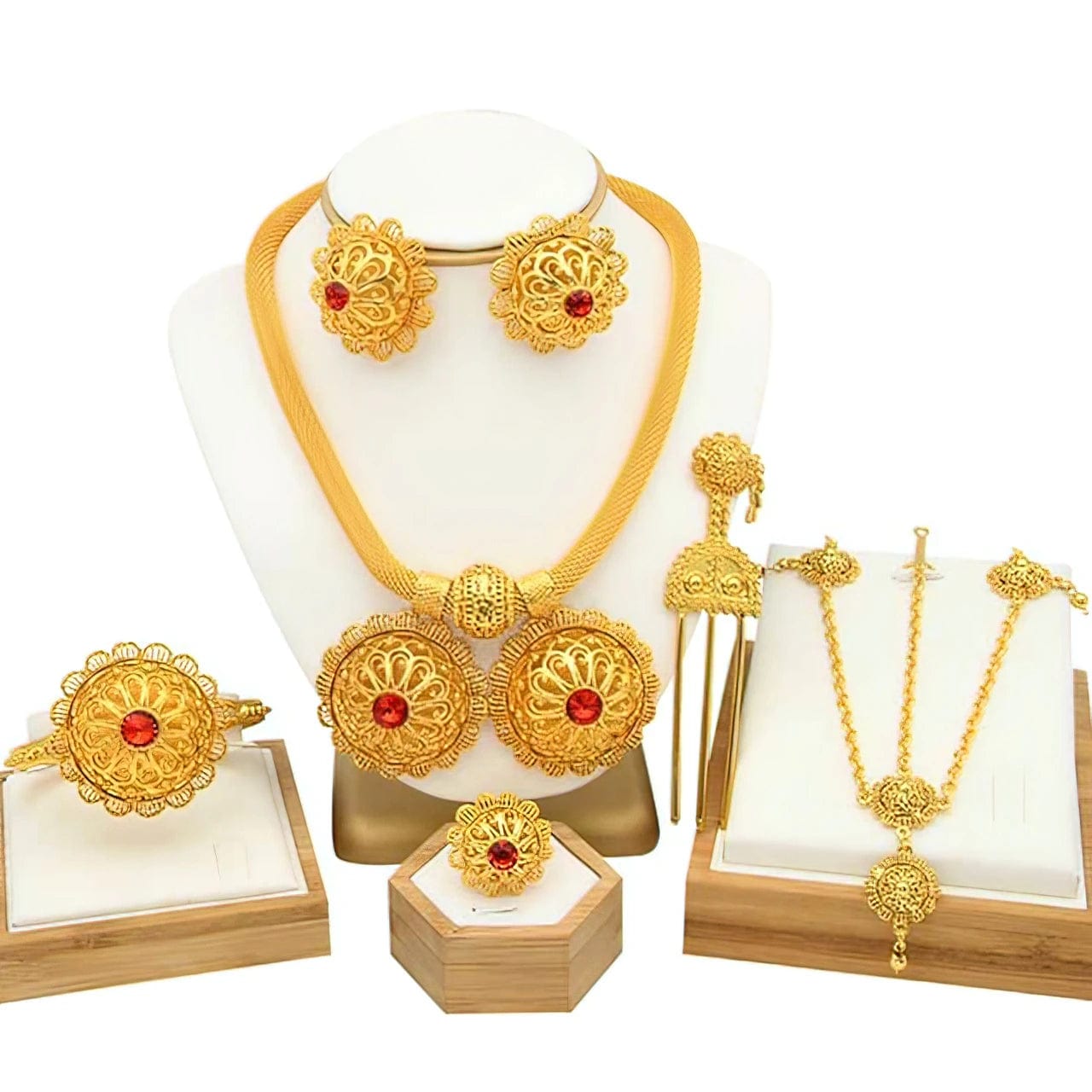 24K Gold Plated Habesha Bridal Jewelry Sets