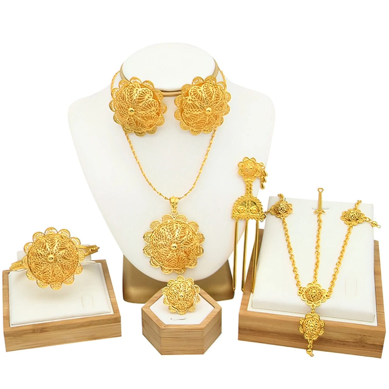 24K Gold Plated Habesha Bridal Jewelry Sets