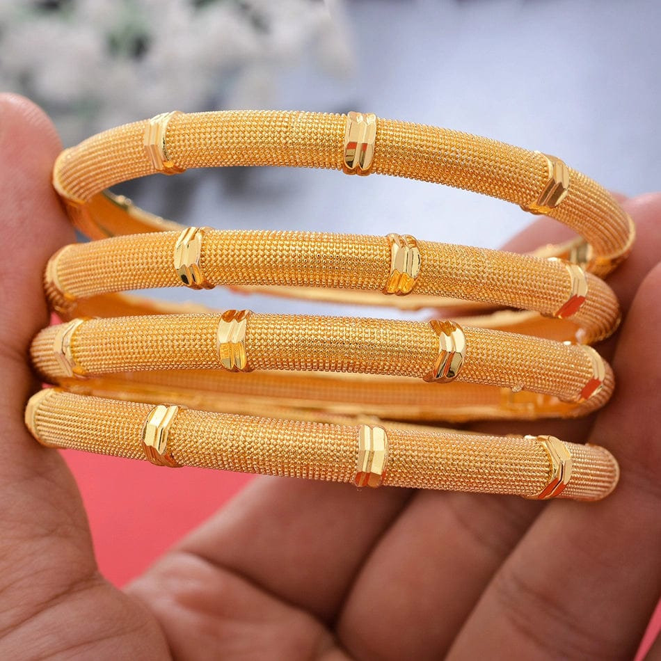 4pcs/Lot Gold Bangles For Women Bracelet Jewelry