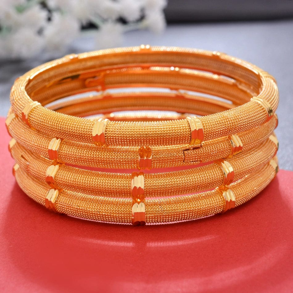 4pcs/Lot Gold Bangles For Women Bracelet Jewelry