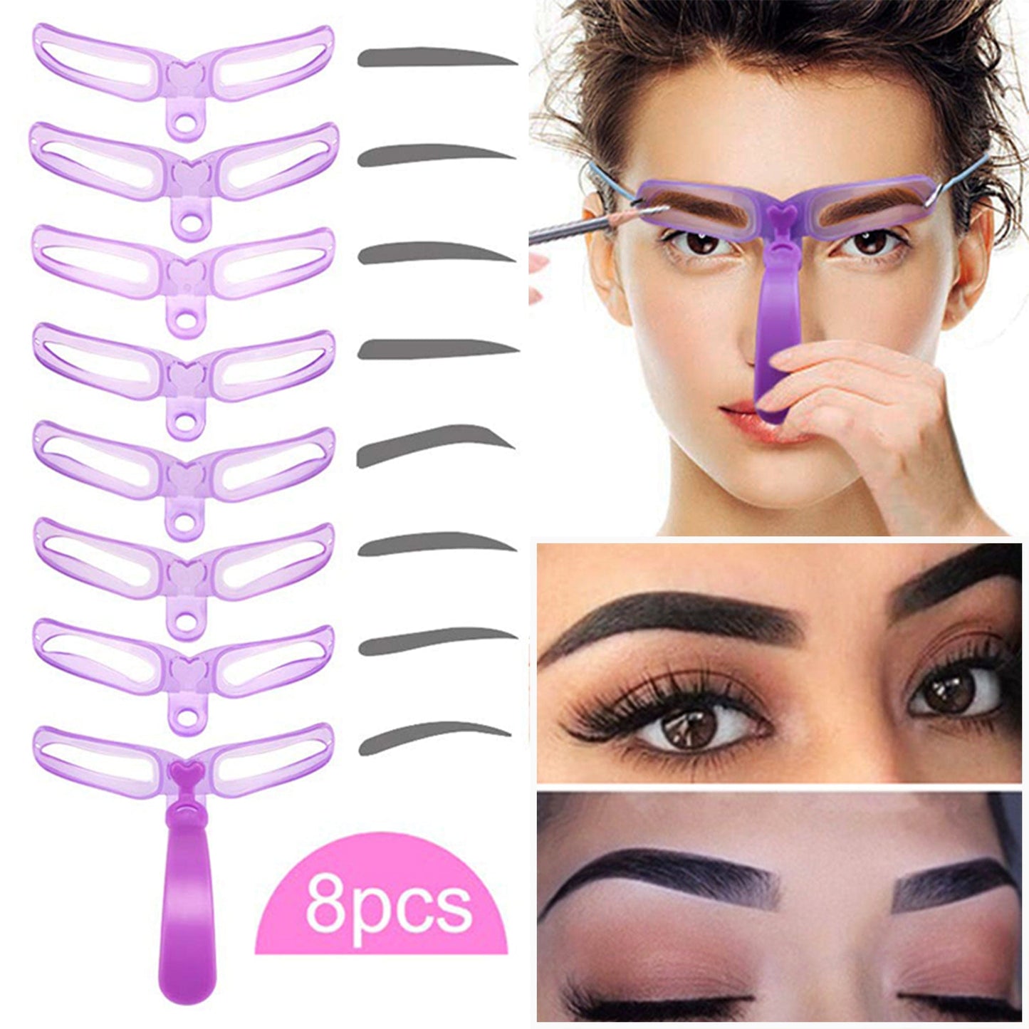 8pcs Reusable Eyebrow Shaper