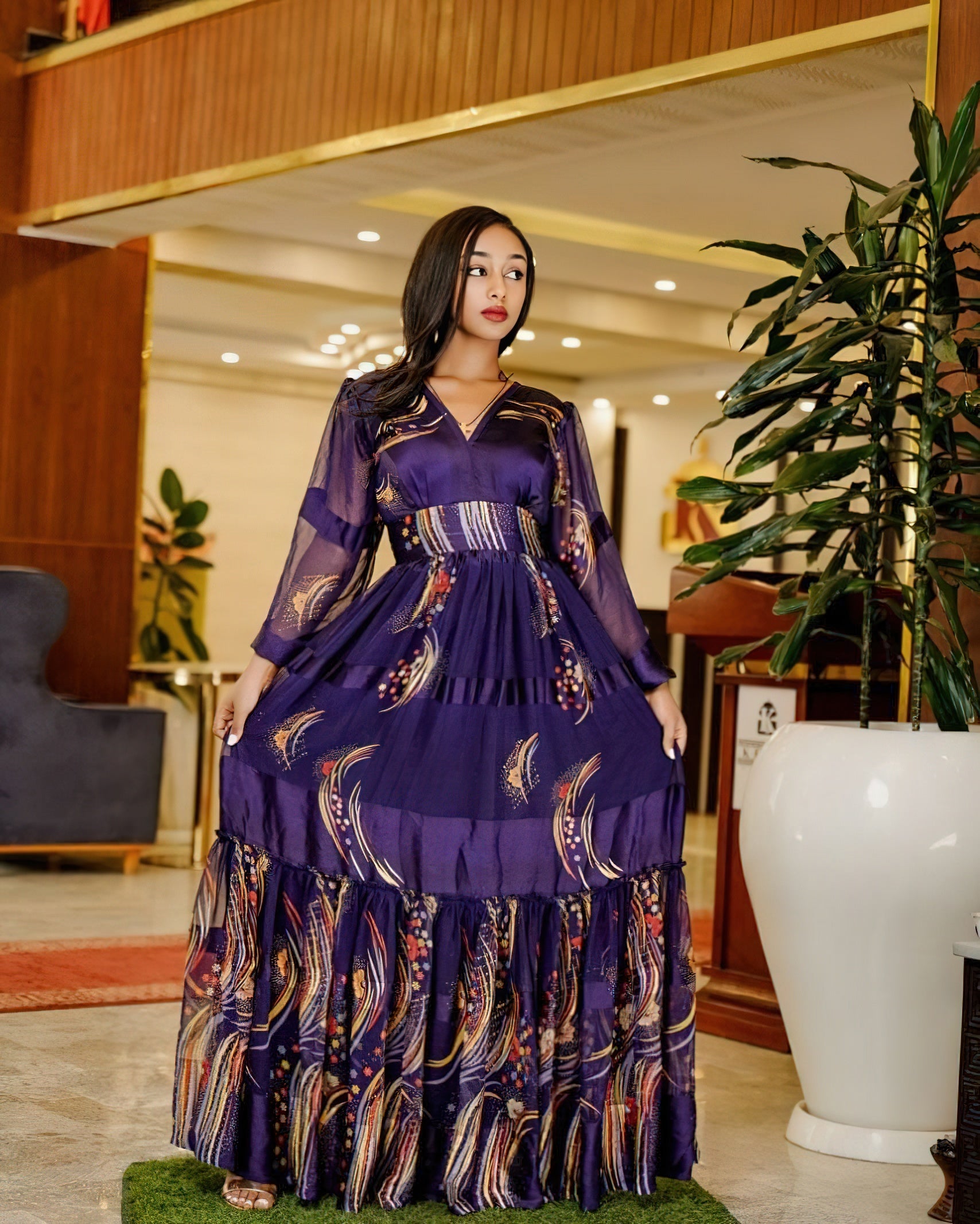 Shkorina Habesha Chiffon Ethiopian Dress Chiffon Eritrean Dress