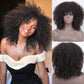 Afro Kinky Curly Wig Short Wigs with Bangs