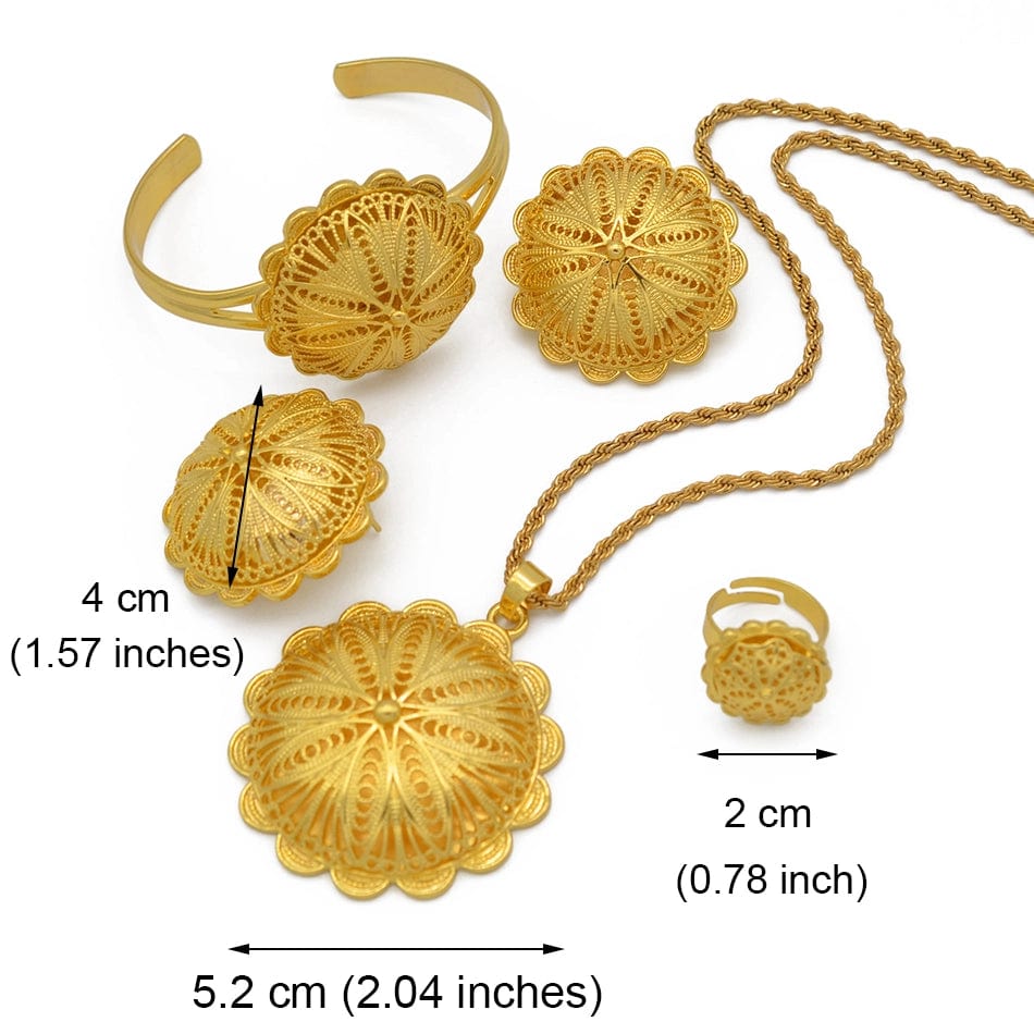 Ethiopian And Eritrean Habesha Wedding Party Pendant Necklaces Earrings