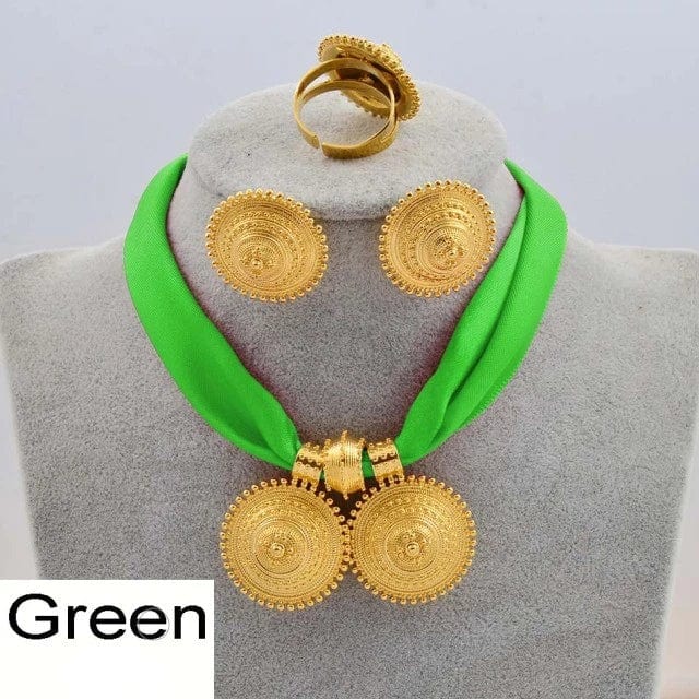 Ethiopian And Eritrean Jewelry Set Habesha Pendant Earrings Ring