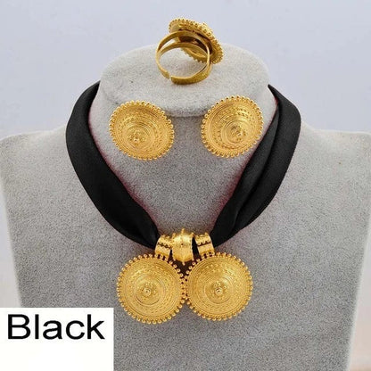 Ethiopian And Eritrean Jewelry Set Habesha Pendant Earrings Ring