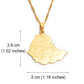 Ethiopian Map Cities Pendant Necklace