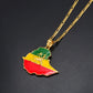 Ethiopian Map Flag Pendant Necklace