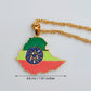 Gold Color Ethiopia Map Flag Pendant Necklace