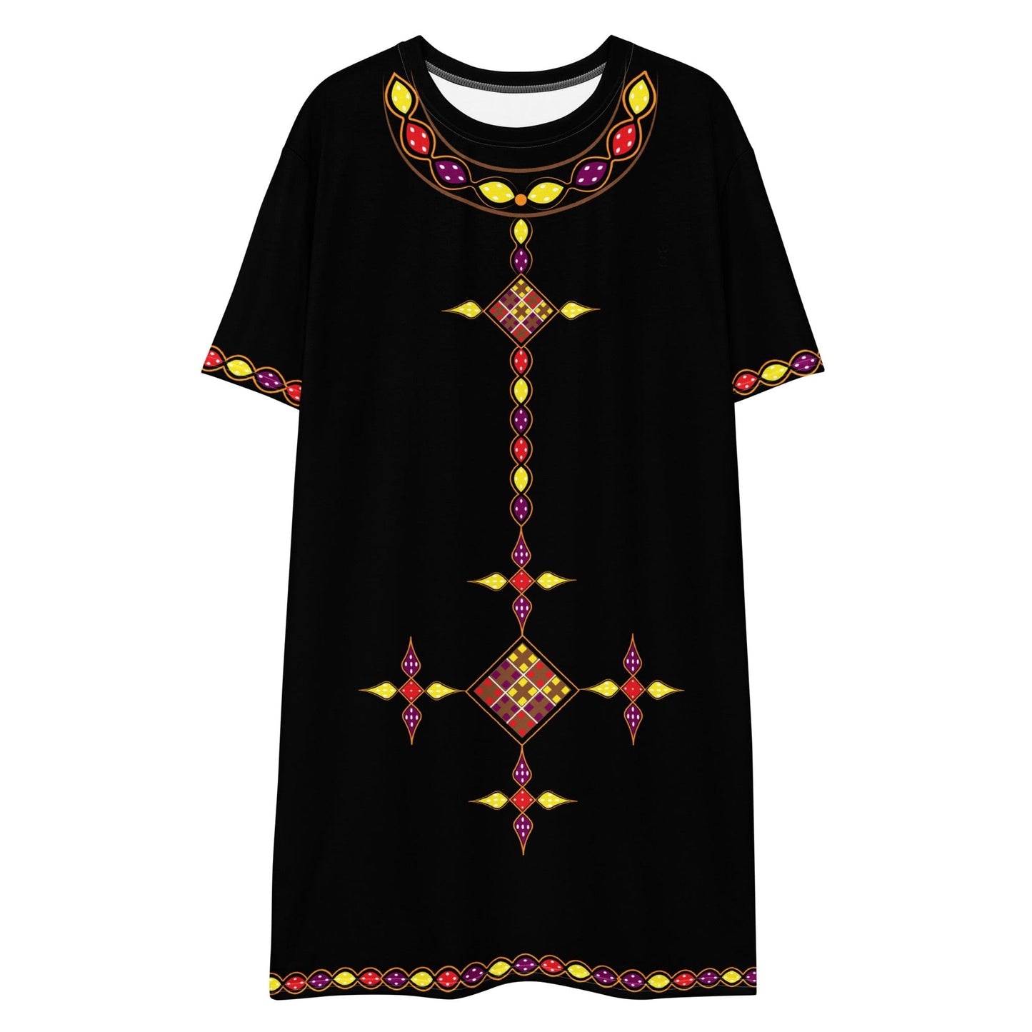 Habesha Modern Style T-shirt Dress Black