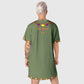 Habesha Modern Style T-shirt Dress Camouflage Green