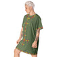 Habesha Modern Style T-shirt Dress Camouflage Green