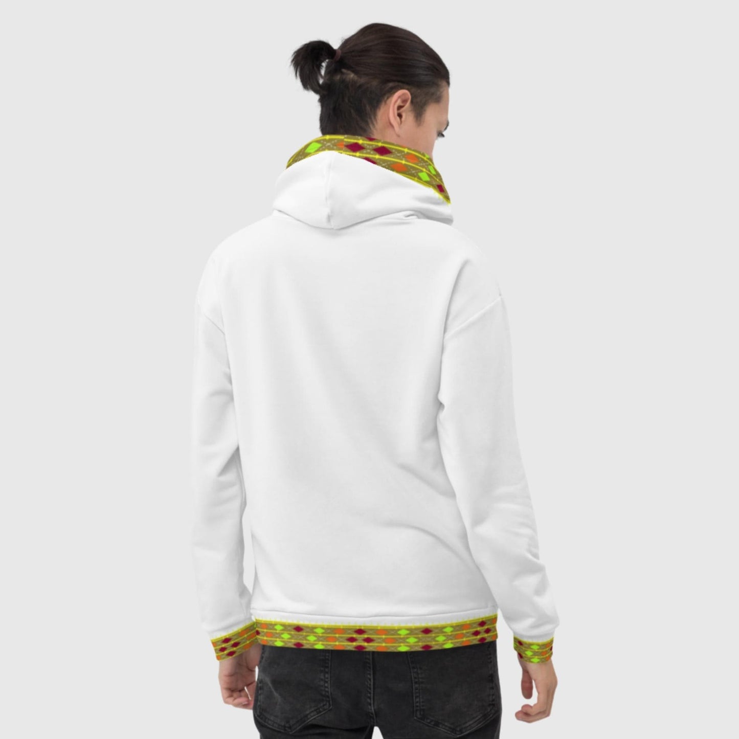 Habesha Modern Style Unisex Hoodie White