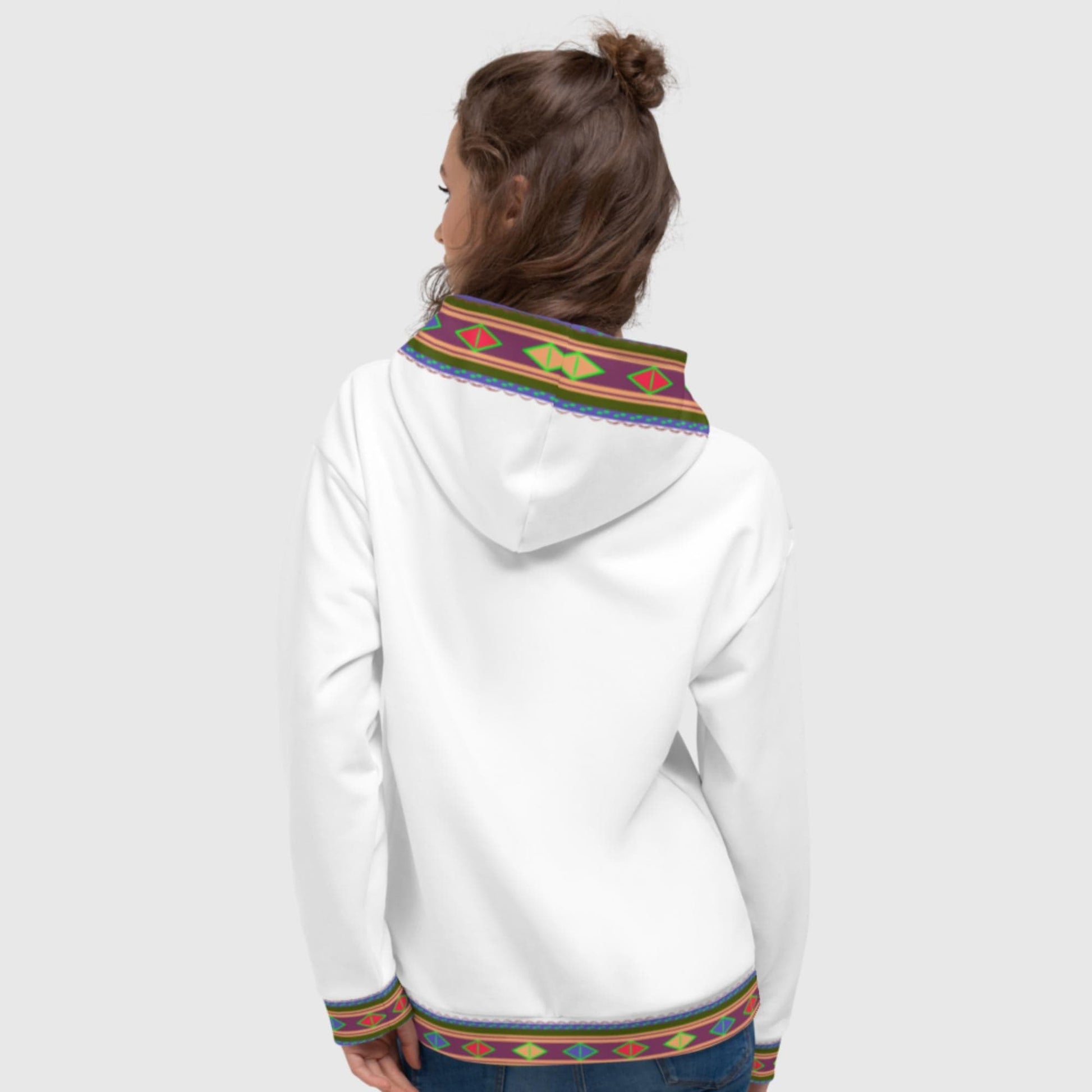 Habesha Modern Style Unisex Hoodie White