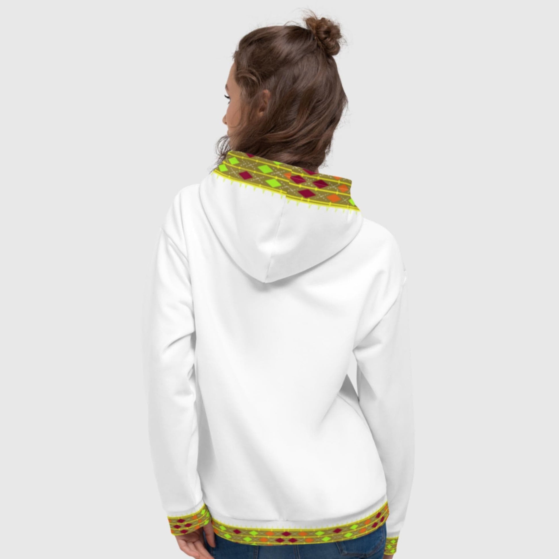 Habesha Modern Style Unisex Hoodie White