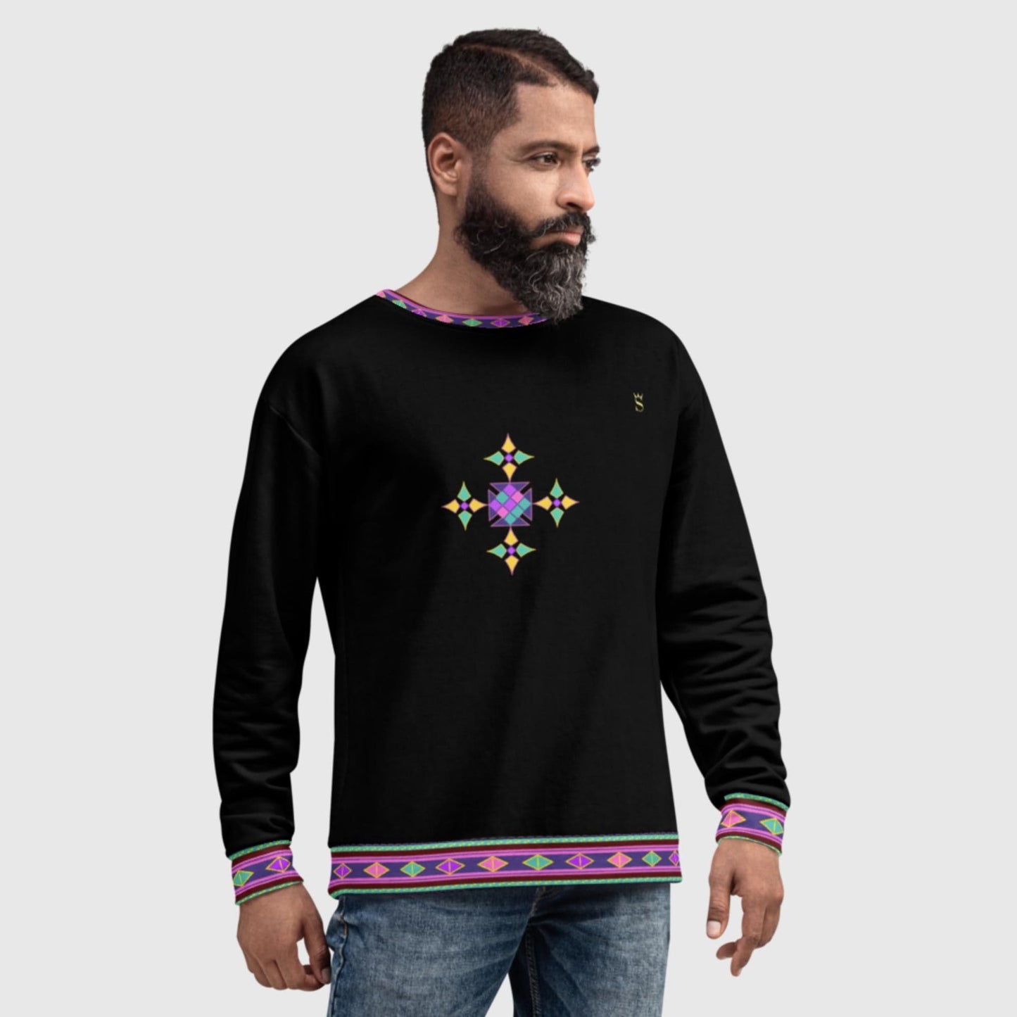 Habesha Modern Style Unisex Sweatshirt Black