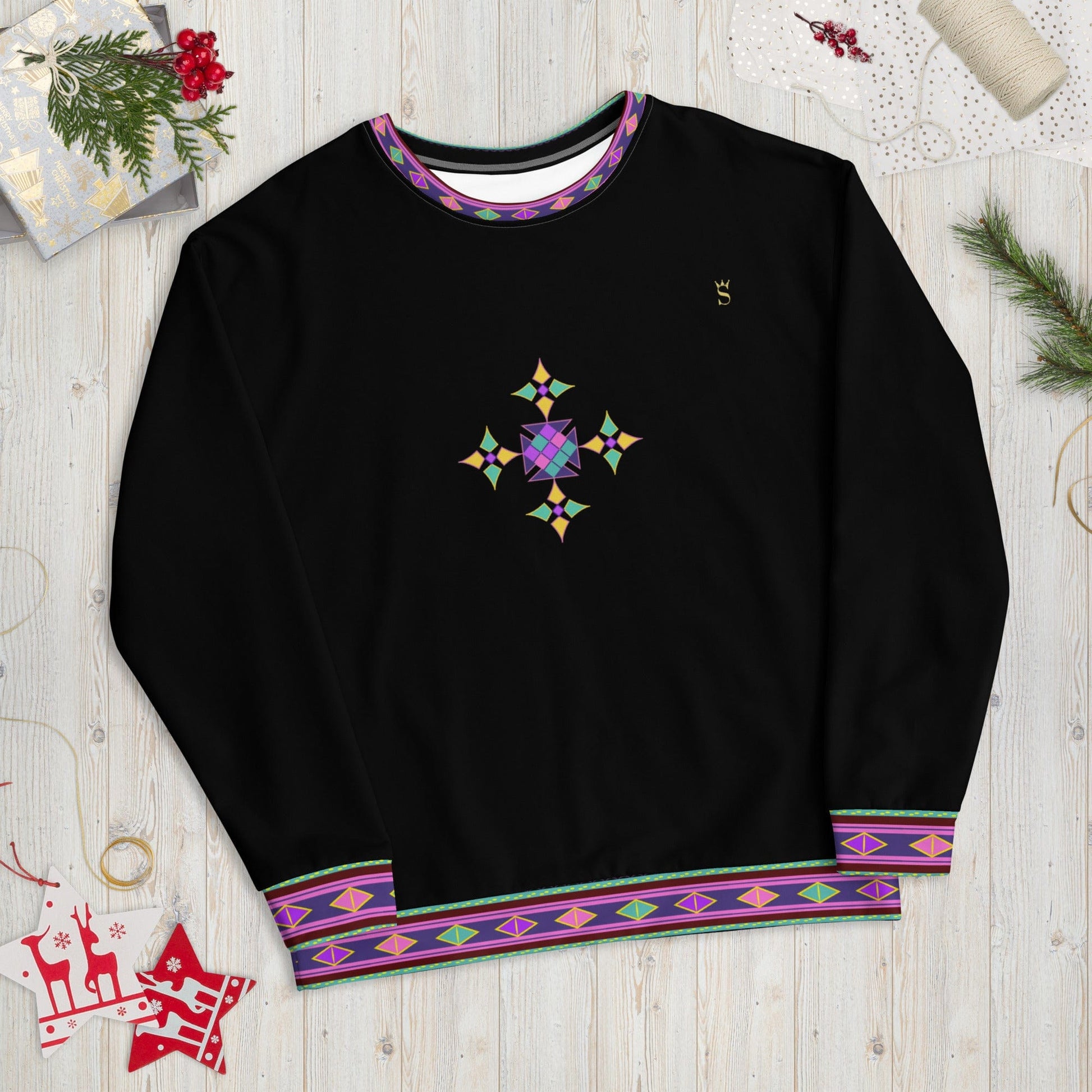 Habesha Modern Style Unisex Sweatshirt Black