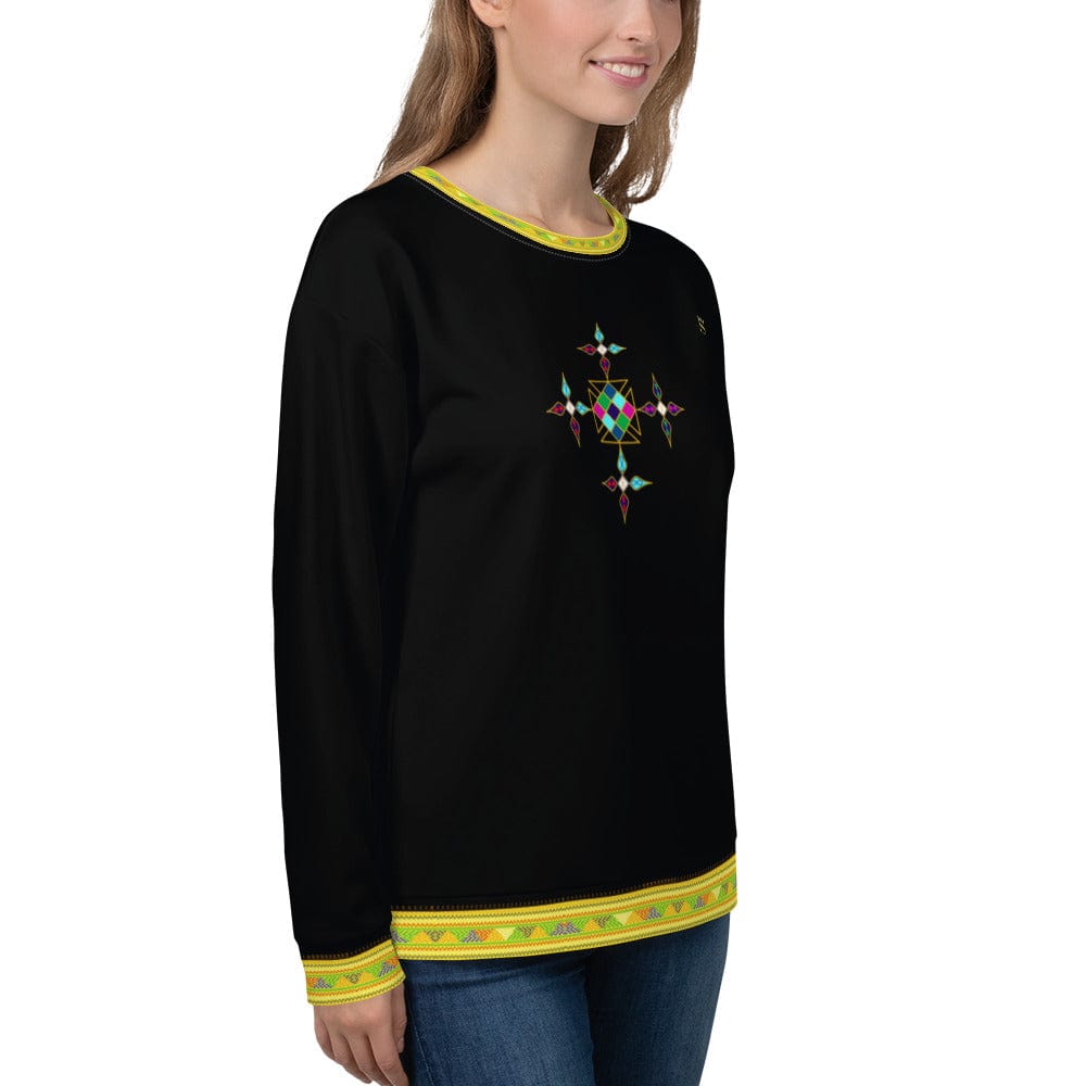 Habesha Modern Style Unisex Sweatshirt Black