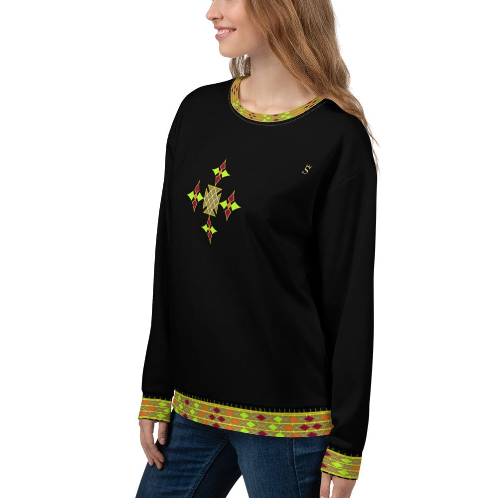 Habesha Modern Style Unisex Sweatshirt Black