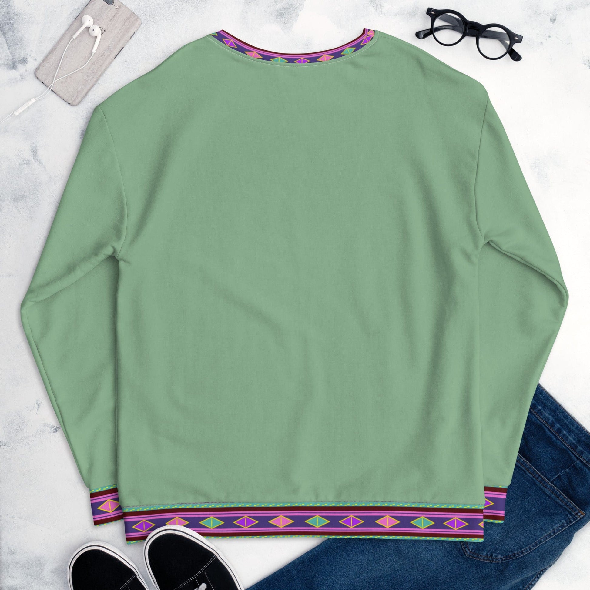 Habesha Modern Style Unisex Sweatshirt Dark Sea Green