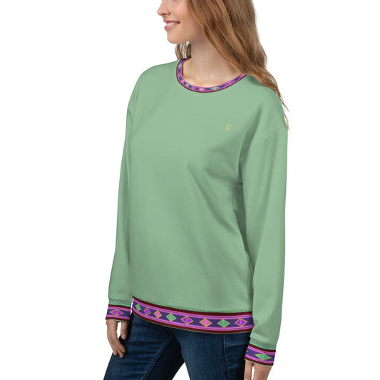 Habesha Modern Style Unisex Sweatshirt Dark Sea Green