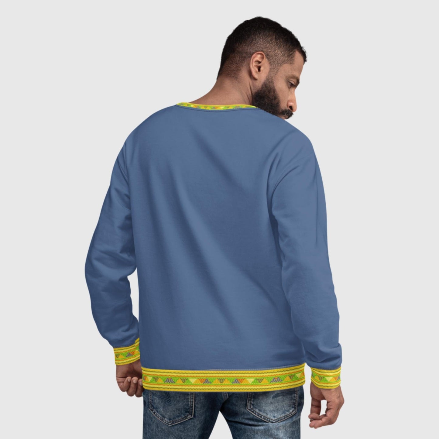 Habesha Modern Style Unisex Sweatshirt Kashmir Blue