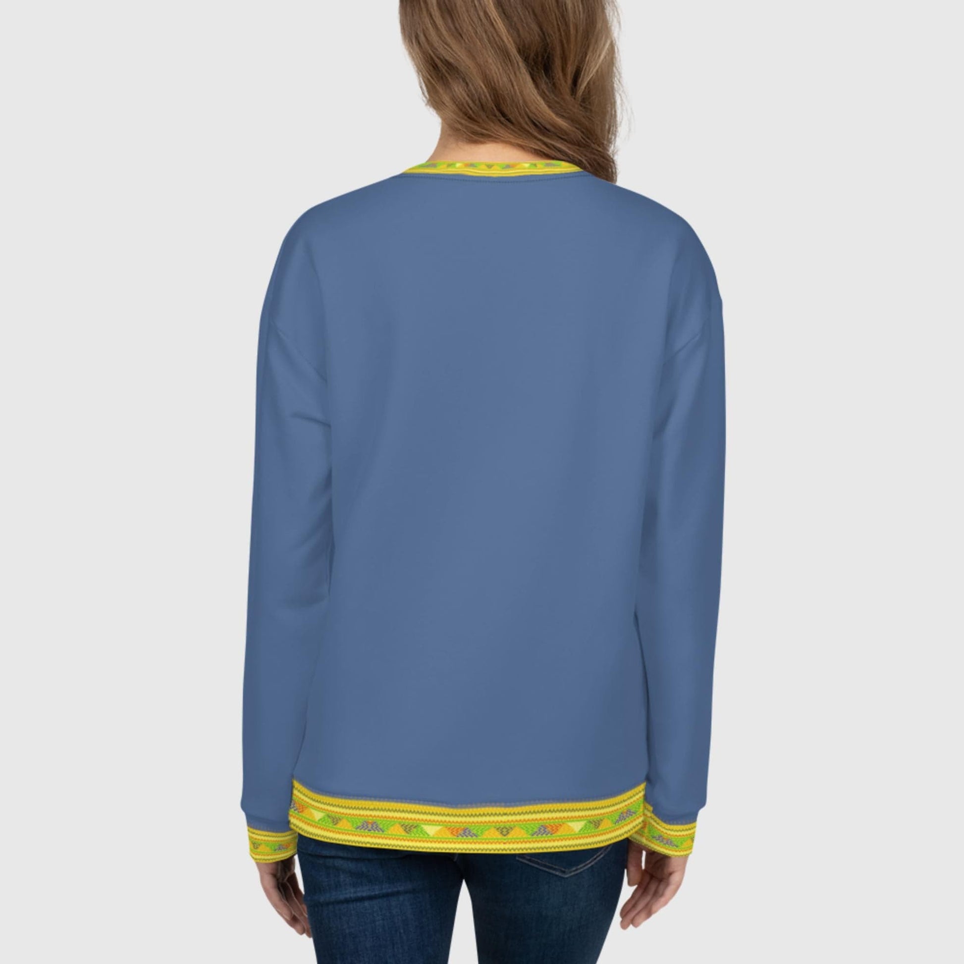 Habesha Modern Style Unisex Sweatshirt Kashmir Blue