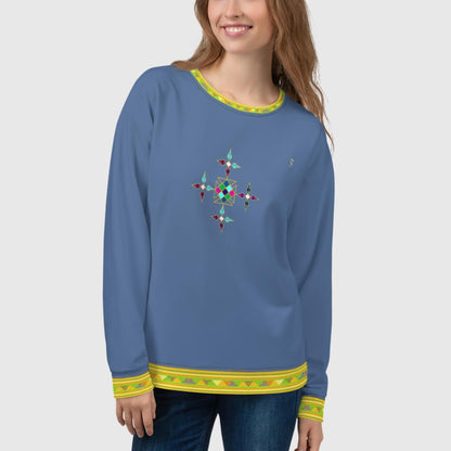 Habesha Modern Style Unisex Sweatshirt Kashmir Blue