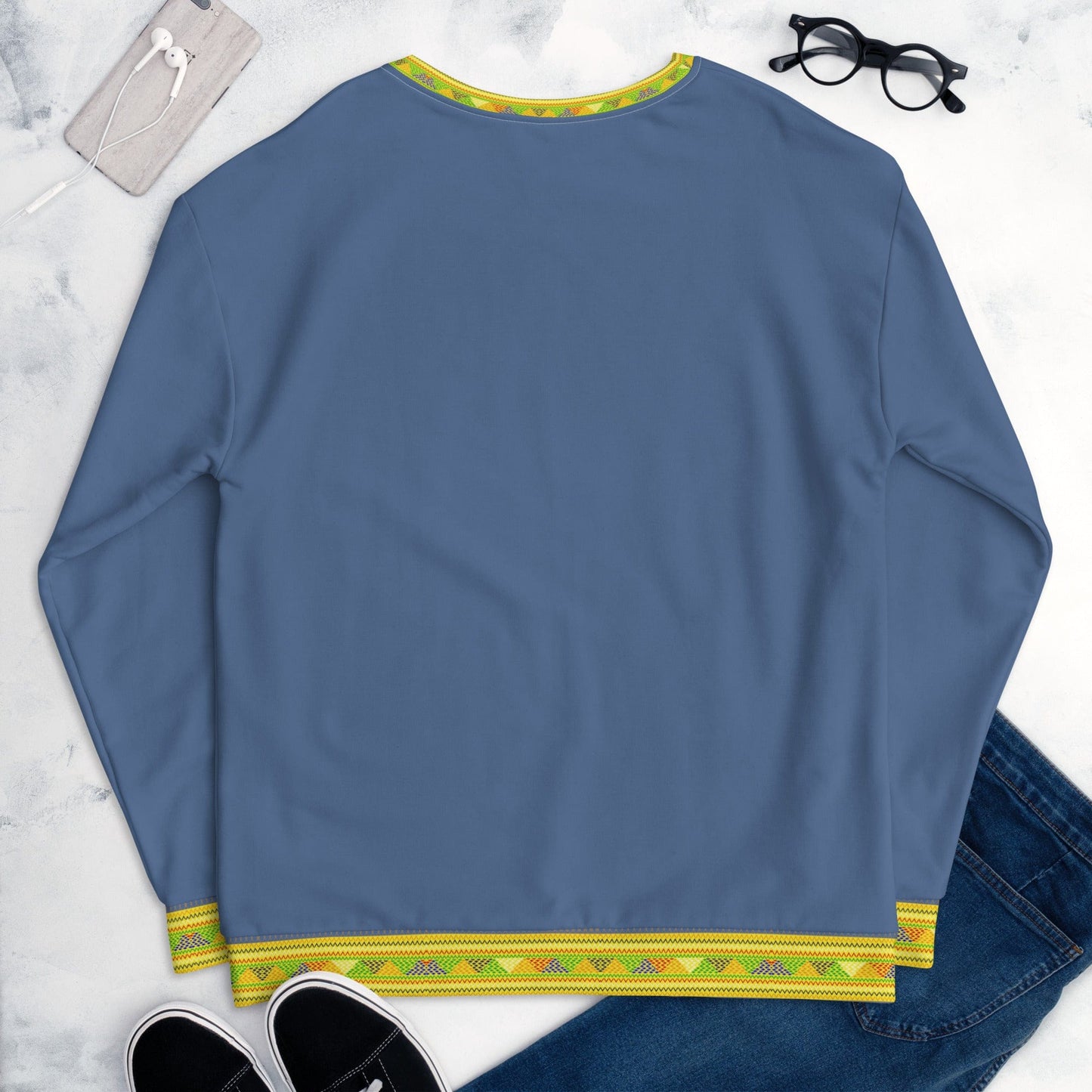 Habesha Modern Style Unisex Sweatshirt Kashmir Blue