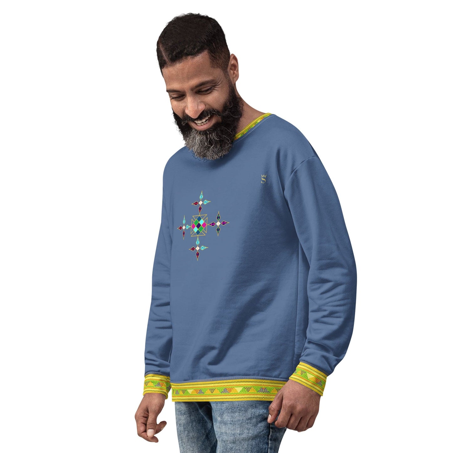 Habesha Modern Style Unisex Sweatshirt Kashmir Blue