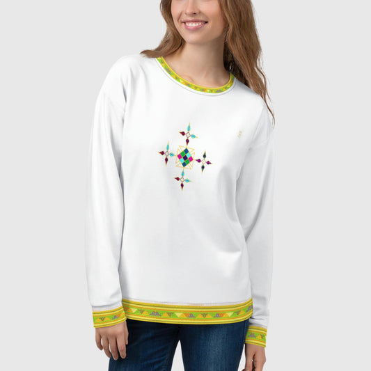 Habesha Modern Style Unisex Sweatshirt White