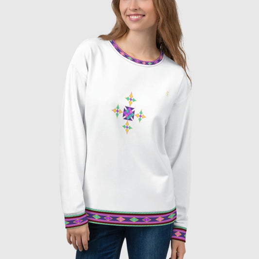 Habesha Modern Style Unisex Sweatshirt White